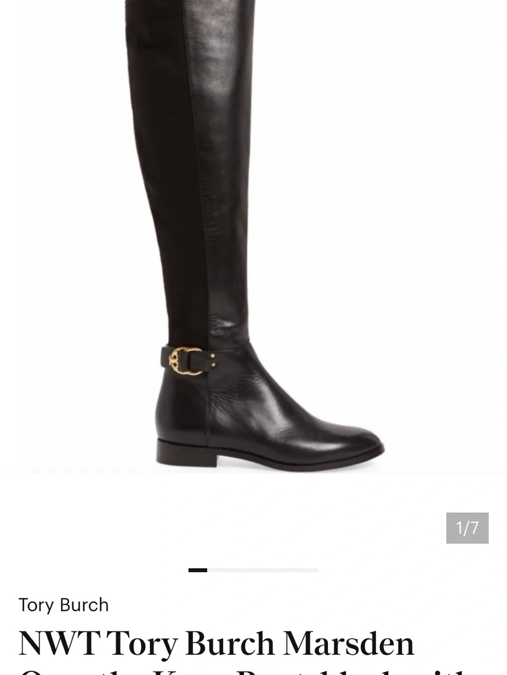 Tory Marsden Black Leather Over The Knee Boots Size 7.5